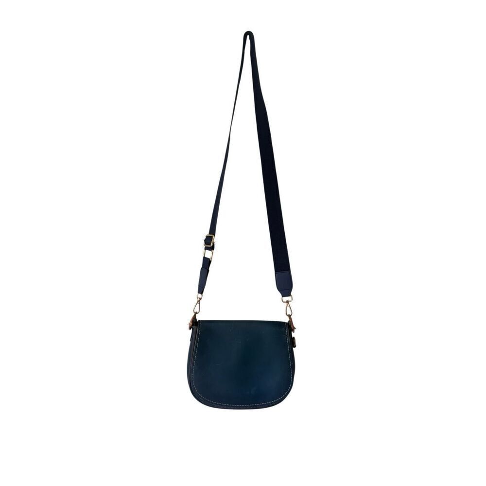 Coach Glvtn‎ Saddle Blue Leather Crossbody Bag